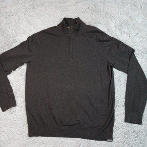 Eddie Bauer Mens Sweater Gray L Wool Blend‎ Casual Sweatshirt Comfort Zip